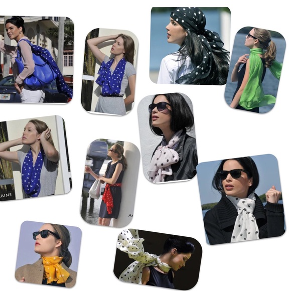 Marchesa di Gresy Geo Pattern Oblong Scarf Hand rolled silk - Picture 10 of 10